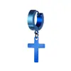 Venta al por mayor de fábrica pendientes de cruz de acero de titanio para hombre pendientes de acero inoxidable transfronterizos tendencia hip-hop pendientes pendientes en stock