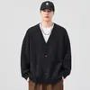 Chaqueta Suéter Tejido para Hombre Estilo Retro Japonés de Moda Suéter 2025 Otoño e Invierno Nuevo Holgado Versátil Tendencia Marca Pareja