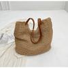 Bolsa Feminina de Palha Trançada 2024 Verão Novo Estilo Mori Estilo Artístico Bolsa de Ombro Versátil Casual Vintage Bolsa Saco