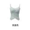 Top Regata com Alças Finas Estilo Espinha de Peixe Francês para Mulheres A180 Alça de Renda Sexy Com Bojo Ajustado Camada Interna Camada Externa Camada Base Top