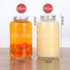 Botella de vidrio transparente para té de leche 500ml Botella de té tailandés al por mayor Botella de bebida fría de burbujas y leche boca ancha botella gruesa para bebidas al por mayor