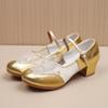 Zapatos de baile para mujer, modernos zapatos de baile cuadrados, zapatos de baile de malla con hebilla, zapatos de baile de suela suave de tacón medio, zapatos de suela suave, venta al por mayor de fábrica