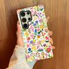Funda Floral para Teléfono de Pantalla Completa Amazon con Película, Dos en Uno, Adecuada para Funda de Teléfono Samsung S25, Cubierta Protectora Anticaídas S24