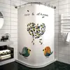 Juego de Cortina de Ducha Magnética Barra de Cortina de Ducha Curva Sin Taladro Cortina Divisoria de Baño para Baño Tela Impermeable Engrosada