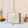 Bolsa de Patchwork de Lona, Bolsa de Yute para Niños Personalizada de Graffiti DIY, Bolsa de Regalo sin Estampar, Bolsa de Lona