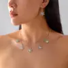 Joias de Natal Transfronteiriças Europeias e Americanas Moda Multi-Pingente Colorido Diamante Floco de Neve Colar Brincos da Moda Conjunto de Colar