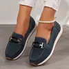 Comercio exterior transfronterizo talla grande mocasines slip-on de punta redonda 2026 otoño suela gruesa planos zapatos casuales moda casual