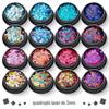 Folha PET de alta Brilho Transfronteiriça material 3mm laser quatro cantos folha quadrilateral pó glitter material para manicure joias