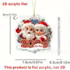 Papá Noel de Navidad da la bienvenida a 2026 Colgante Plano de Acrílico 2D para Coche Mochila Colgante Decoración Accesorios