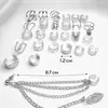 Nuevos ear cuffs de estilo ins transfronterizos sin perforación, clips para orejas C personalizados de múltiples capas, conjunto de 27 piezas de pendientes de diseño nicho