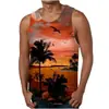 Chaleco Casual de Verano para Hombre Europeo y Americano Transfronterizo Estampado Digital Playa Hawaiana Exterior Transpirable Chaleco para Hombre