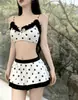Traje de Baño Transfronterizo Nuevo 2026 para Mujer, Conjunto de Dos Piezas, Bikini Sexy de Lunares, Volantes de Lunares, Vacaciones en Aguas Termales
