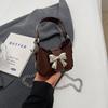 Mini Bolso para Mujer 2024 Nuevo Lazo Hebilla Metálica Mini Bolso de Hombro Bolso para Lápiz Labial y Audífonos Bolso Cruzado de Cadena para Mujer