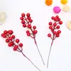 Suministros para Decoración Navideña Decoración de Árbol de Navidad Decoración de Corona Navideña Recortes de Frutas Rojas de Plástico para Navidad