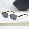 Gafas P56 Lujo Accesible Transfronterizo Moda Europea y Americana Ku Casa Montura Cuadrada Sin Montura Montura Lisa Tendencia Navideña Gafas de Sol para Hombre y Mujer