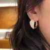 Pendientes de Esmalte de Alta Calidad Estilo Dong Jie Serie Serpiente de Cola Orbital Blanco Leche Marrón Estilo Maillard Accesorios para Pendientes