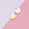Estilo Nuevo Europeo y Americano Acero Inoxidable Espejo Chapado en Oro de 18K Accesorios de Joyería Colgante de Disco Redondeado Grabado de Corazón DIY