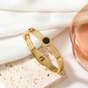 Pulsera Popular Transfronteriza Europea y Americana de Moda de Acero de Titanio con Incrustaciones de Diamantes, Abierta, No se Desvanece, Pulsera Simple de Acero Inoxidable