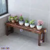 Estante para Flores de Balcón Carbonizado Estante para Flores de Exterior Caja de Flores de Madera para Macetas Patio Estante de una Sola Capa Estante para Maquetas