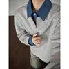 Sudadera de cuello alto tipo polo, de estilo retro, moderna, con look de dos piezas y patchwork, para hombres y mujeres, colección otoño 2026, corte holgado, casual y versátil, para parejas