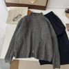 Cárdigan de Punto Versátil Casual Simple Estilo Coreano con Cuello Semi Alto y Cremallera para Mujer, Top Versátil Casual Holgado, Retro