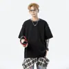 Camiseta Masculina de Verão Mamba Algodão Patchwork Color-Block Bordada Gola Redonda Manga Curta 280g, Casual Solta Toque de Luxo Top