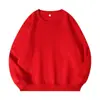 Nueva sudadera de invierno gruesa de forro polar 360g, cuello redondo acanalado, hombros caídos, color liso, ajuste holgado, sudadera de cuello redondo sin capucha