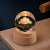 Madera Maciza Bola de Cristal Giratoria Luz de Noche Cielo Estrellado Adorno de Escritorio Creativo Artesanía Temporada de Graduación Regalo Personalizado
