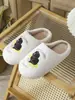 Nuevas Lindas Zapatillas de Algodón Cálidas de Invierno con Dibujo Animado de Gato Luna para Hombres y Mujeres Parejas Zapatillas de Algodón para Casa Interior
