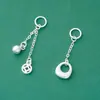 Colgante de borla de moneda de plata maciza S925 Accesorio de collar de cuerda trenzada con cuentas DIY