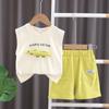 Terno infantil de verão, camiseta e shorts de algodão, meninos e meninas, roupas infantis finas, novo tesouro masculino de 2024, atacado