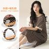 [Tienda Física] Camisón de Maternidad con Almohadilla para el Pecho Algodón Imitación para Mujer Verano Nuevo Ropa de Dormir de Manga Corta para Lactancia Ropa de Confinamiento