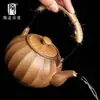 Cerámica Leña Vigas Elevadoras Hogar Cerámica Gruesa Tetera Retro Japonés Estufa Cálida para Té Cuerda Anti-Quemaduras Juego de Té Kung Fu