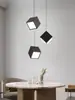 Lustre de Restaurante de Luxo Leve Moderno Simples Criativo Minimalista Novo Cubo Único Três Cabeças Pequeno Bar Mesa de Jantar Lâmpada