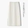 Falda de Traje Simple de Lunares para Mujer, Falda Recta de Línea A Adelgazante de Cintura Alta para Primavera y Verano con Abertura, Elegante Falda Bodycon de Longitud Media