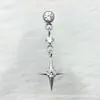 Pendientes de Estrella de Cuatro Puntas de Aleación de Titanio Astmf-136 Titanio G23 Rosca Interna Pendientes de Circonita Piercing Joyería para Piercing Cabeza