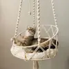 Hamaca Colgante Tejida a Mano para Gato, Cesta Colgante para Balcón, Sencilla y Hermosa