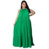 Explosiones Transfronterizas de Amazon Primavera y Verano 2022 eaby Caliente Tirantes Sin Mangas Color Sólido Casual Vestido Grande Mujer