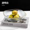 Estilo Europeu Luz Luxo Phnom Penh Prato de Frutas Transparente Moda Simples Saladeira Grande Capacidade Doméstica Striped Fruit Plate Atacado