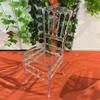 Silla de Plástico Bambú para Hotel Banquete Exterior Silla de Cristal Respaldo Acrílico Ocio Silla de Comedor para el Hogar Modelo Transparente