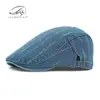 Nueva Gorra de Béisbol para Mujer Primavera y Verano 2025 con Hilo Colorido Personalizado, Boina de Mezclilla Lavada, Gorra Retro Británica Adelantada para Hombre