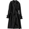 Fluido y sin arrugas~Gabardina de Triacetato, Elegante Abrigo de Longitud Media para Mujer, Ropa Coreana para Mujer Primavera y Otoño 2026