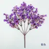 Simulación 5 Tenedores Tela de Seda Gipsofila Trompeta Colorida Decoración para el Hogar Boda Planta Simulada Gipsofila Artificial