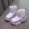 Botas de Nieve para Niños Invierno Nuevo Estilo Suela Suave Antideslizantes Con Felpa Calientes Botas Grandes de Algodón para Niñas Versátiles Zapatos Casuales de Algodón para Niños