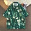 Camisa de flores vintage de estilo americano para hombre, nueva camisa de flores retro con personalidad de nicho y diseño de verano