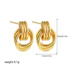 Estilo Normcore Coreano Diseño Creativo Pendientes Envueltos en Bobina Roscada de 3 Capas Hoja de Hierro No Descolorante Estilo Ins Pendientes Versátiles