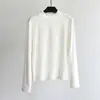 Camisa Ligera con Sensación de Nube de Cuello Medio Nueva Moda Otoño/Invierno para Mujer Camisa Base Cálida Ajustada de Manga Larga y Cuello Semi-Alto