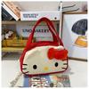 Nueva bolsa de lona de mano Hello Kitty Melody, bolsa de mano para el trabajo, bolsa de tela de dibujos animados, bolsa tote de moda con bordado