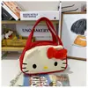 Nueva Bolsa de Lona con Gato Melodía de Gran Capacidad para el Trabajo, Bolsa de Tela de Dibujos Animados, Bolso de Mano Bordado de Moda