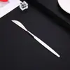 Juego de Cubiertos de Acero Inoxidable 410 Personalizado, Mango Plano, Vajilla Portuguesa, Cuchillo para Filete Occidental, Tenedor y Cuchara para Postre y Ensalada